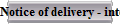 Notice of delivery - international
